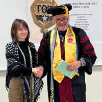 Professor Wagendorp with Antonia Sigmon